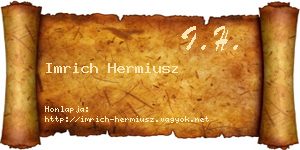 Imrich Hermiusz névjegykártya